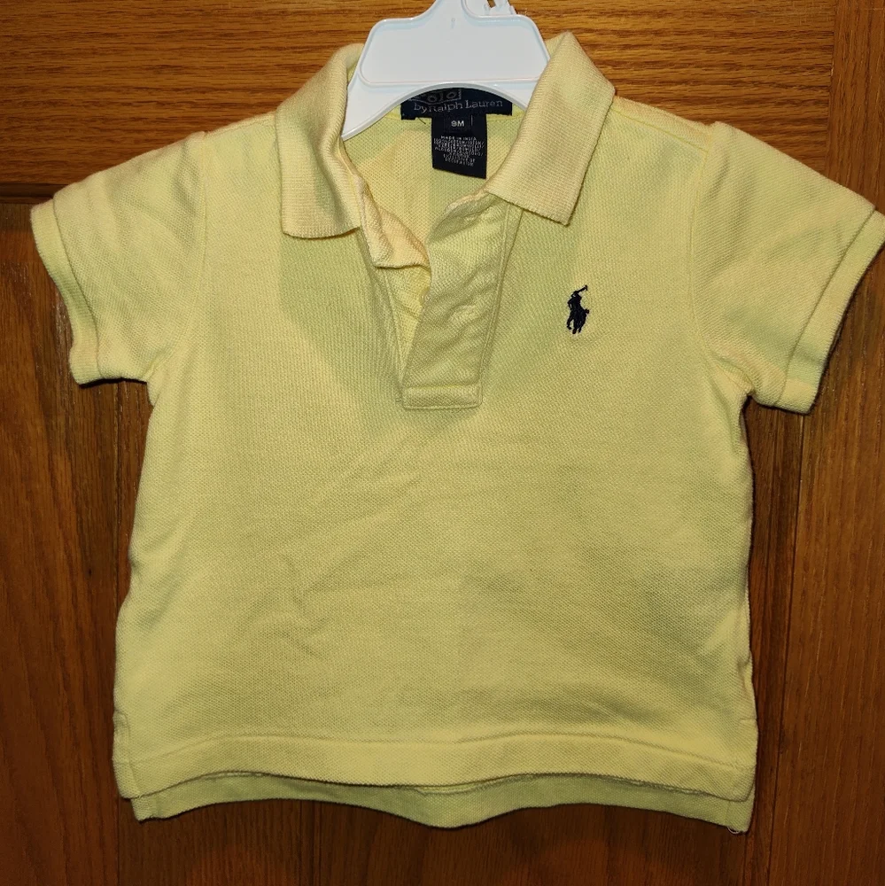 EUC Yellow Ralph Lauren Polo Shirt with Logo